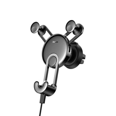 Baseus YY - Bilhållare med Lightning-kabel, Svart