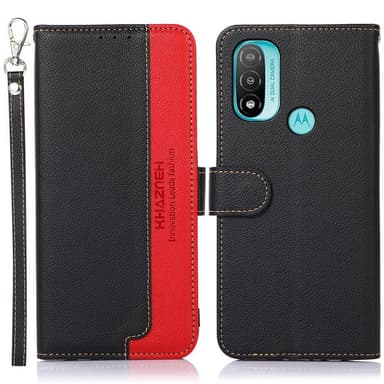 KHAZNEH Motorola Moto E20 / E40 Plånboksfodral - Svart/Röd