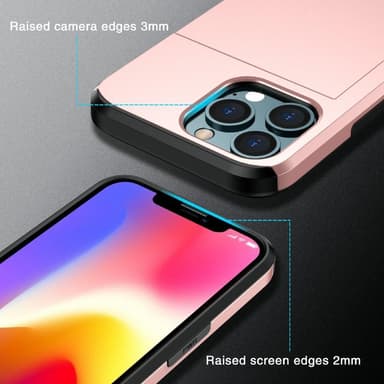 SKALO iPhone 13 Armor Skal Korthållare - Roséguld