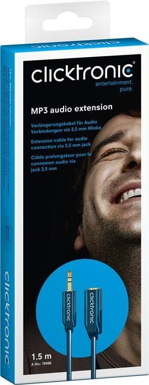 3,5 mm AUX-förlängningskabel, stereo