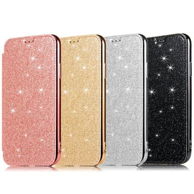 SKALO iPhone 11 Pro Max Plånboksfodral TPU Ultraslim Glitter - Svart
