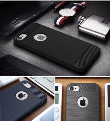 SKALO iPhone 7/8 Armor Carbon Stöttåligt TPU-skal - Röd
