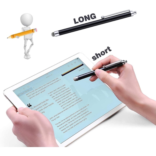Touch screen penna för skärm (Smartphone, läsplatta, m.m.) Svart