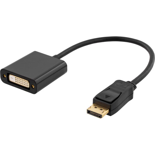 DELTACO DisplayPort till DVI-D singlelink adapter, 0,2m, ha-ho, svart