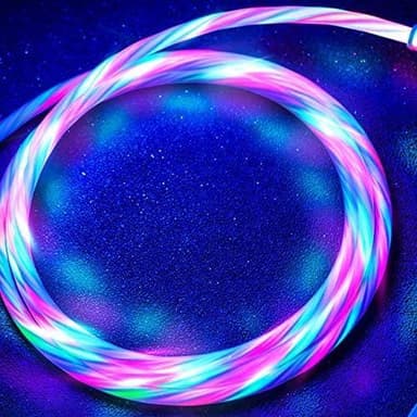 Android MicroUSB till USB laddkabel med LED i olika färger 1 meter