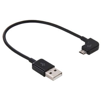 Usb till MicroUsb-kabel - Vinklad Kort modell - Svart