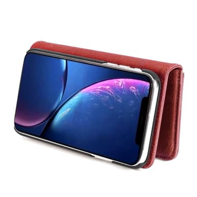 DG.MING iPhone 11 Split Läder Plånboksfodral - Röd