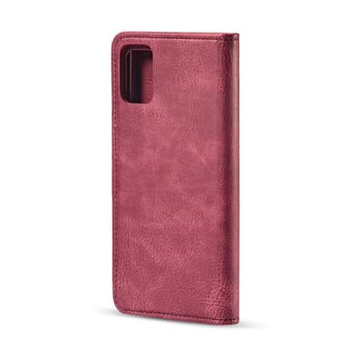 DG.MING Samsung Galaxy A71 Split Läder Plånboksfodral - Röd