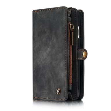 CASEME iPhone 8 / 7 / SE Retro Split läder plånboksfodral - Grå