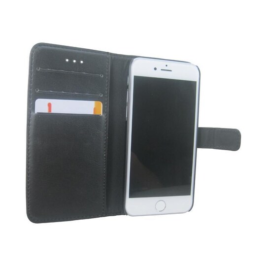 Plånboksväska i läderimitation till iPhone 7/ iPhone 8, Svart