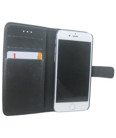 Plånboksväska i läderimitation till iPhone 7/ iPhone 8, Svart