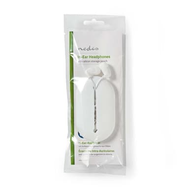 Hörlurar med sladd | In-ear | Resebag | 1.2 m flatkabel | Vit