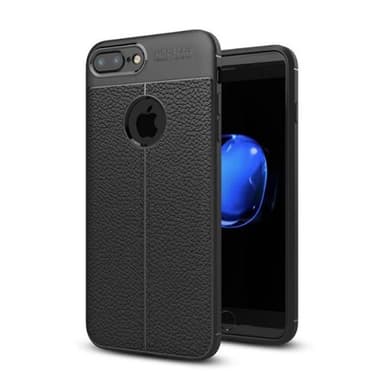 Läder mönstrat TPU skal Apple iPhone 7 Plus  - Svart