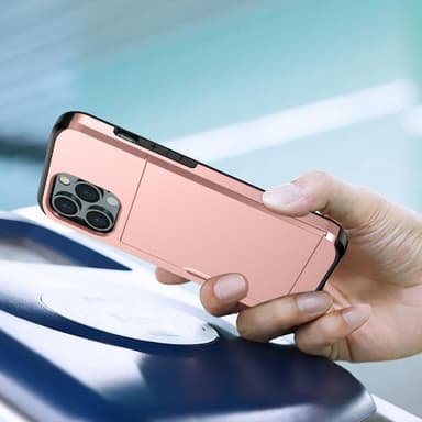 SKALO iPhone 13 Armor Skal Korthållare - Roséguld