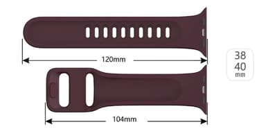 Apple Watch armband 38/40 silikon - Mörkröd