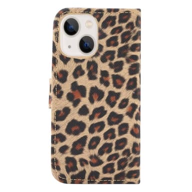 SKALO iPhone 13 Mini Leopard mönstrad Plånboksfodral i PU Läder