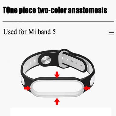 Xiamoi Mi Band 5 armband silikon Svart/Rosa