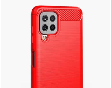 SKALO Samsung A22 4G Armor Carbon Stöttåligt TPU-skal - Röd