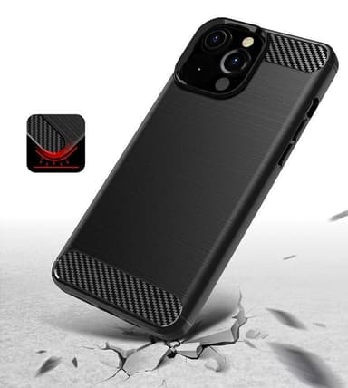 SKALO iPhone 13 Armor Carbon Stöttåligt TPU-skal - Svart
