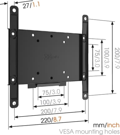 Vogels Väggfäste, MA2000-A1, Fast, 26-40", Maxvikt (kapacitet) 30 kg,