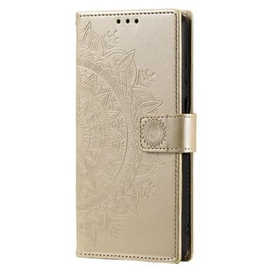 SKALO Samsung S22 Mandala Plånboksfodral - Guld