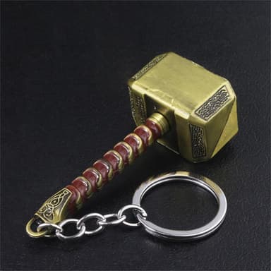 Nyckelring och flasköppnare Mjölner zinklegering Guld/Brun