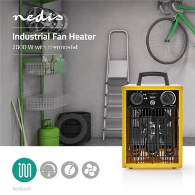 Värmefläkt med industriell design | Termostat | 3 inställningar |