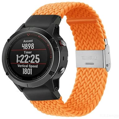 Flätat Elastiskt Armband Garmin Fenix 5 - Orange