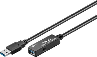 Goobay Aktiv USB 3.0-förlängningskabel, svart