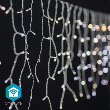 Nedis SmartLife Julbelysning | Istapp | Wi-Fi | Varm till cool vit | 400 LED's | 8.00 m | Android™ / IOS