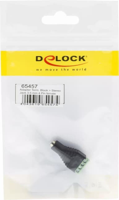 DeLOCK adapter, 3,5mm stereo ho till 4-pin terminalblock