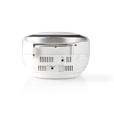 Nedis CD-spelare Boombox | Batteridriven / Strömadapter | Stereo | 9 W | Bluetooth® | FM | USB-uppspelning | Bärhandtag | Vit