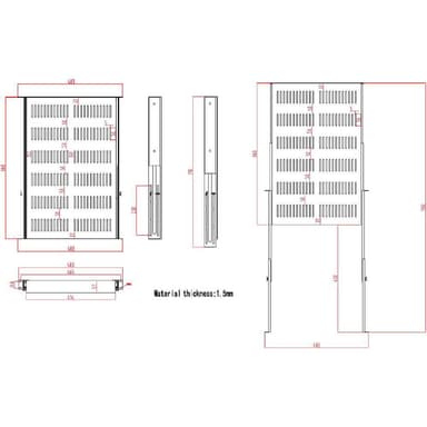 Renkforce RF-3432150 19 tum Nätverksskåp-hyllplan 1 U