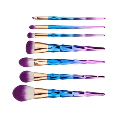 Professionella skonsamma sminkborstar 7-Pack, Diamant