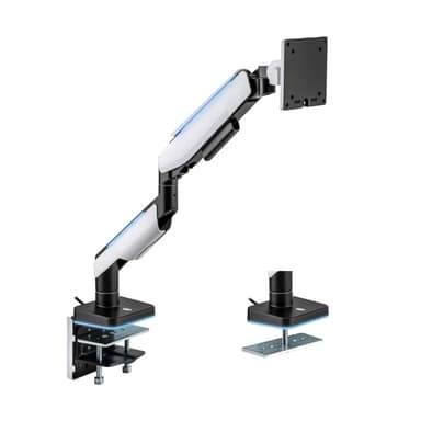 LogiLink Gaming-monitorarm 17-32"" med belysning Svart/Vit