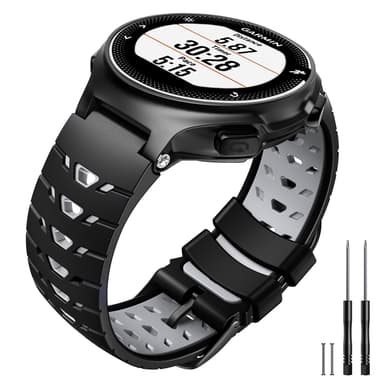 Klockarmband till Garmin Forerunner 630 Silikon Svart/Grå