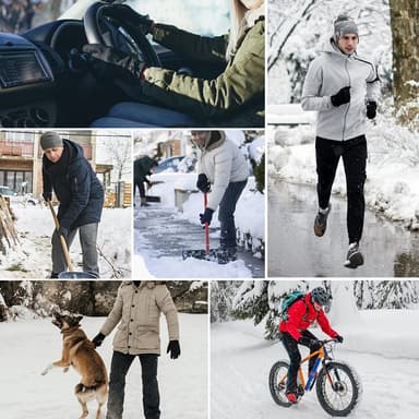 Varma vinterhandskar med touch - skidhandskar, termohandskar Grå S