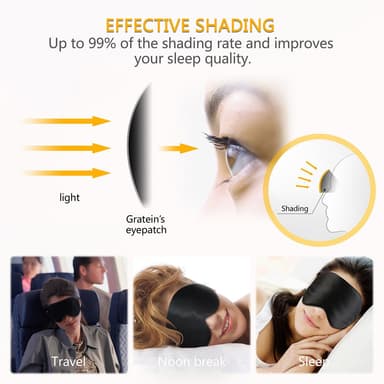 Sovmask 100% silke Svart