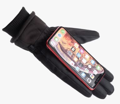 Touchvantar handskar för pekskärm vattentät Svart (L/XL)