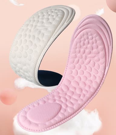 4D massage andningsbar stötdämpande skoinlägg 1 par Rosa