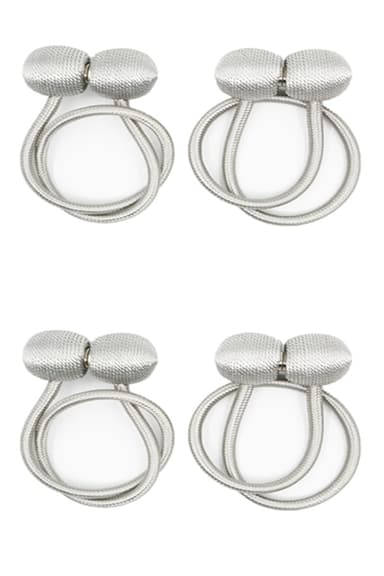 Magnetiskt gardinomtag Silvergrå 4-pack