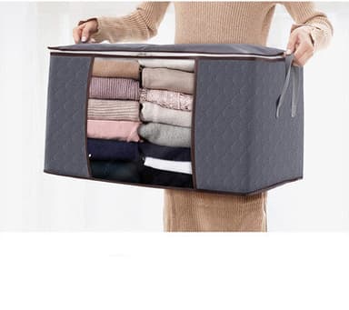 Förvaringsväska för lakan, täcken, kläder 60x43x35 cm Grå 2-pack