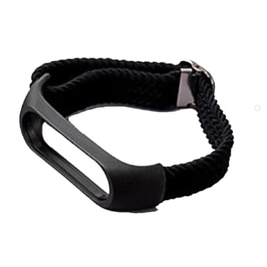 Klockarmband Nylon för Xiaomi Mi Band 3/4/5/6/7/NFC Svart