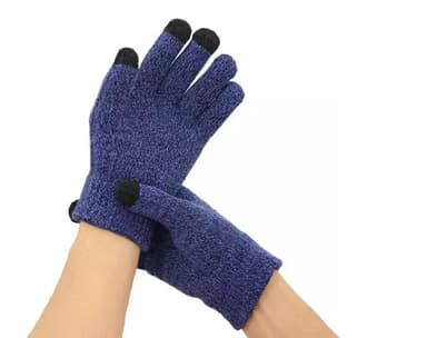 Fingervantar med touch och antislip Mörkblå (L)
