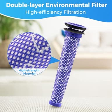 För- och efterfilter till Dyson V7/8 4+4 st Blå