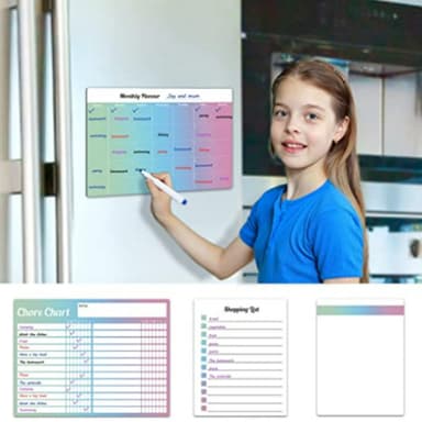 Set med magnetisk whiteboardtavla, skrivtavla, pennor och magneter Fle