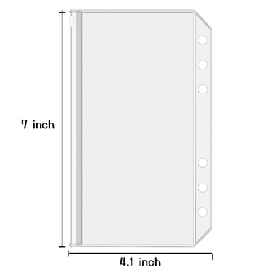 Plastfickor för A6 pärmar med 6 ringar 12-pack Transparent