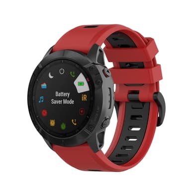 Garmin Fenix 5/6 armband Silikon Svart röd