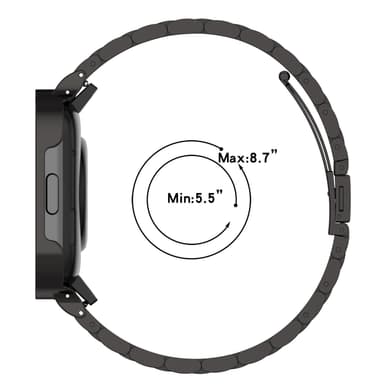 Klockarmband i rostfritt stål Svart