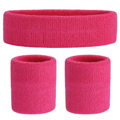 Pannband och armband set 3 delar Rosa